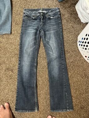 7 For All Mankind Women’s Blue Medium Wash Bootcut Jeans Size 29 Y2K Style 🇺🇸